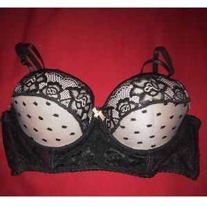 Black laced lingerie bra